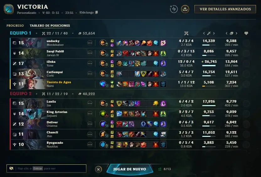 Captura del partido