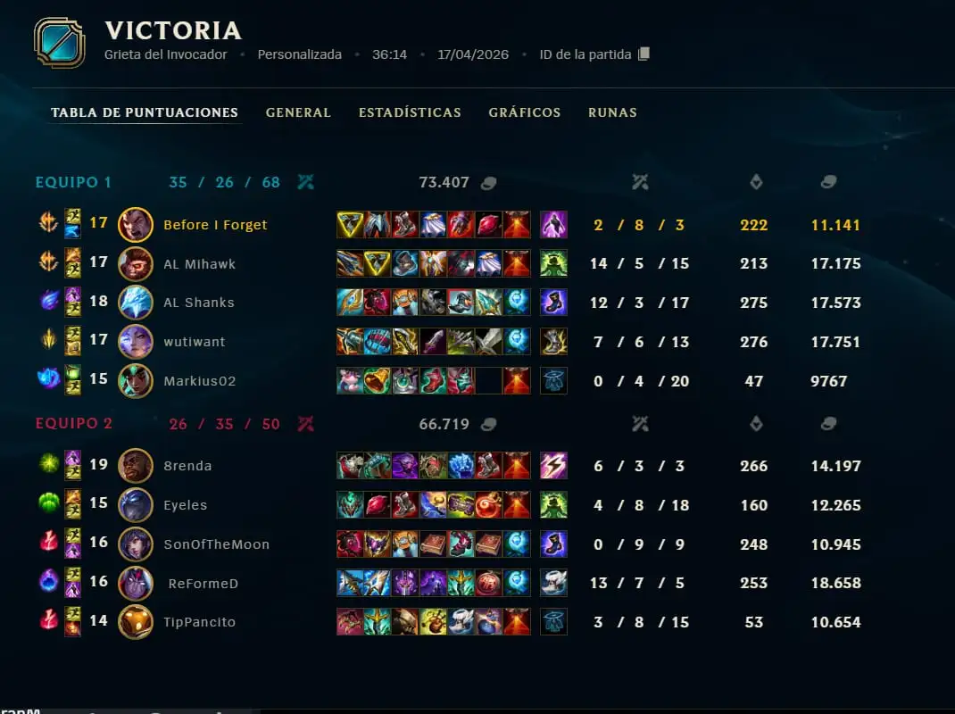 Captura del partido