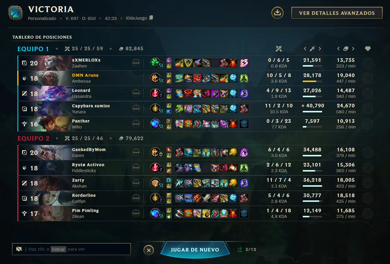 Captura del partido