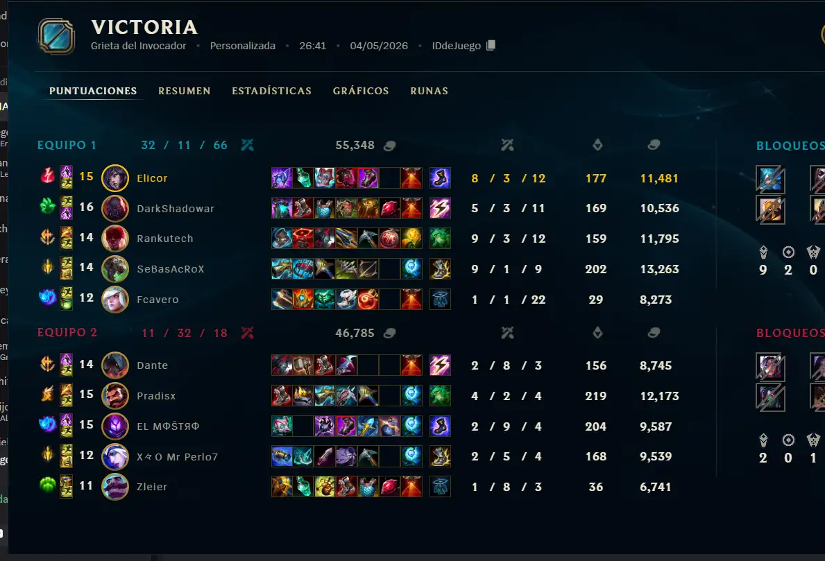 Captura del partido